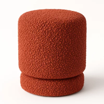imagen de puff de cromática modelo circular en color rojo